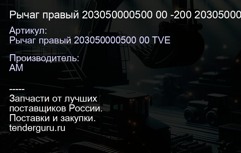 Рычаг правый 203050000500 00 -200 203050000500 00 | купить запчасти